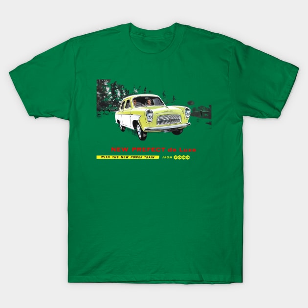 FORD PREFECT DE LUXE - advert T-Shirt by Throwback Motors